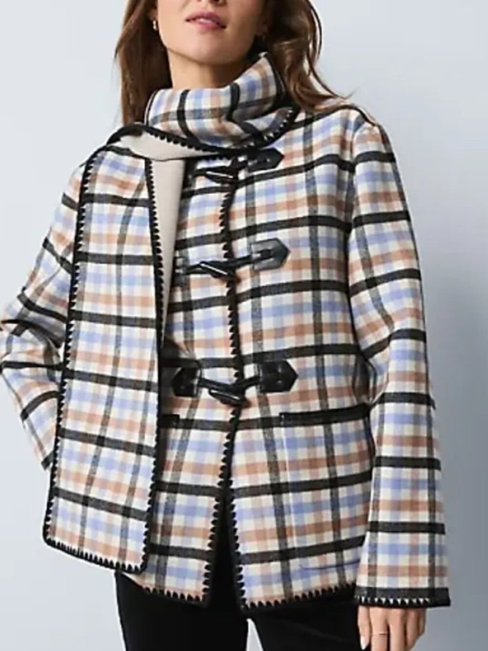 Ann Taylor Weekend Plaid Scarf Coat.